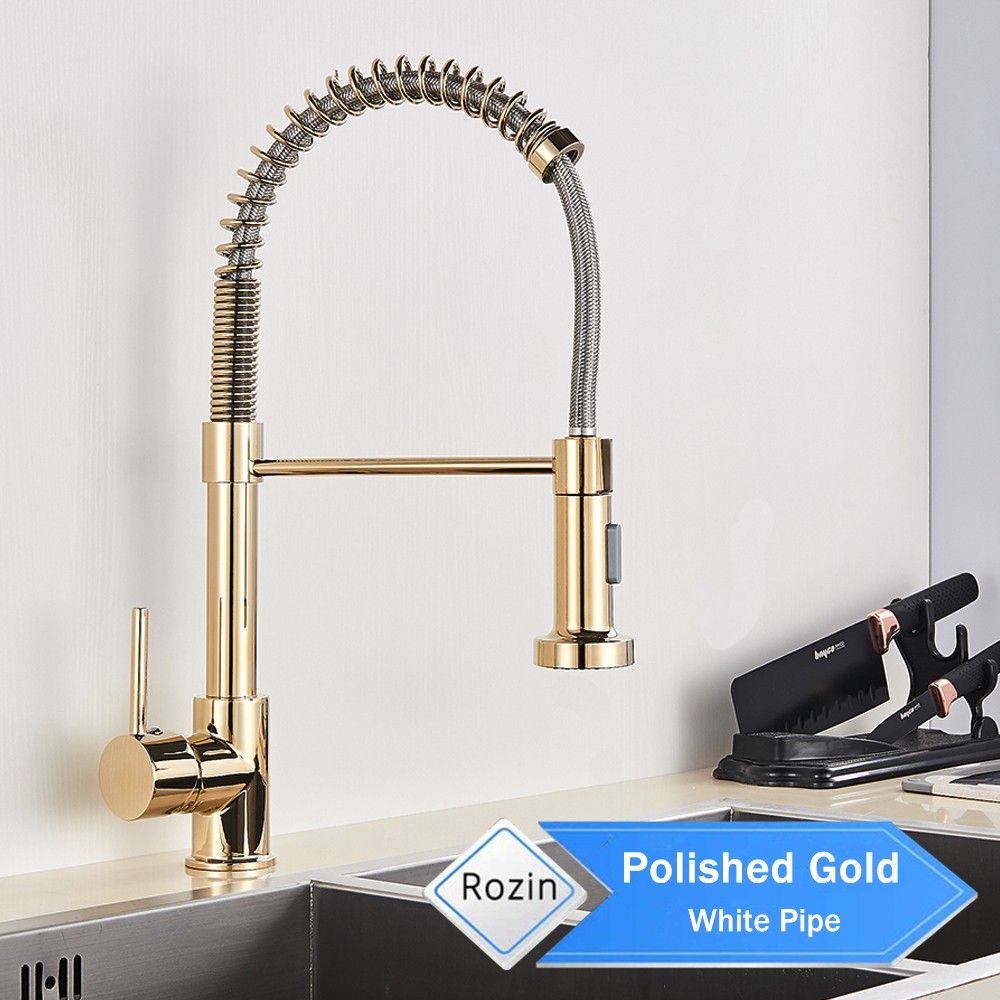 Rozin Brushed Nickel Kitchen Faucet - 360° Deck Mounted Mixer Tap