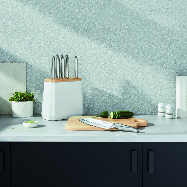 Stone Knife Block Snow Terrazzo Set 7 Piece - Furi