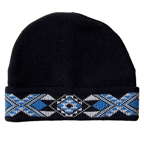 Beanie with Light Blue Taniko