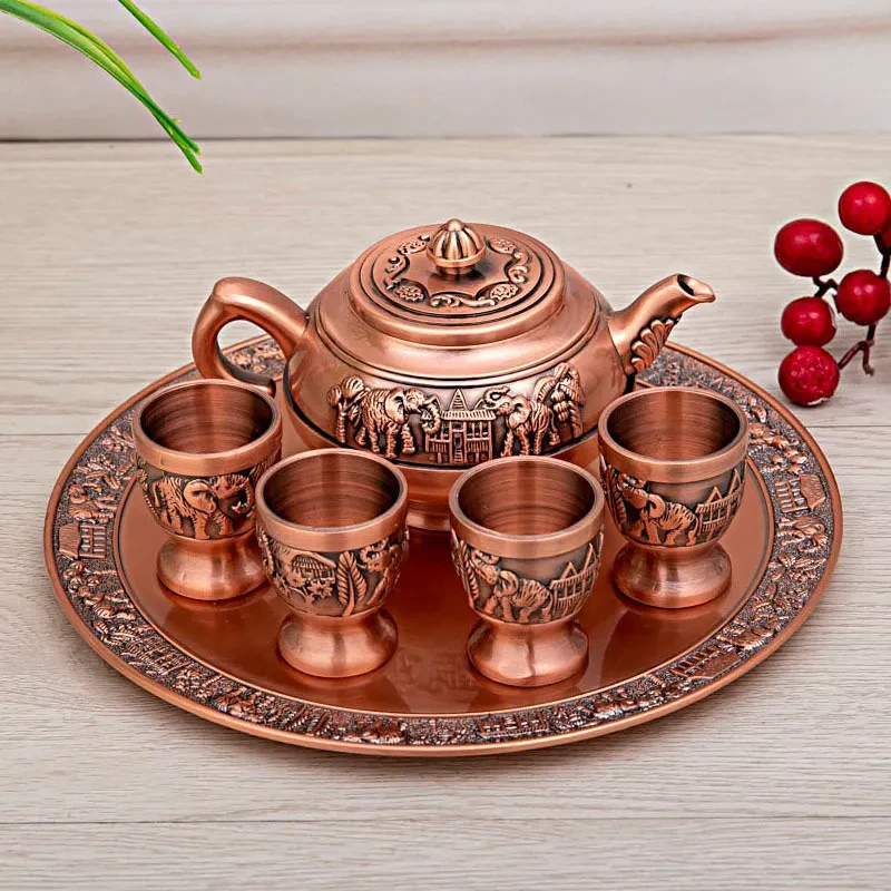 Glass teapot and cup set