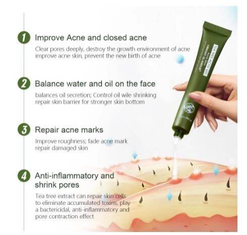 Tea Tree Acne Acne Gel 25G Acne Balancing Water And Oil To Fade Scars And Spots