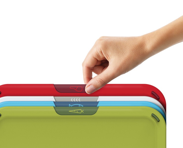 4-piece Chopping Board Set with Storage Stand - Joseph Joseph Duo