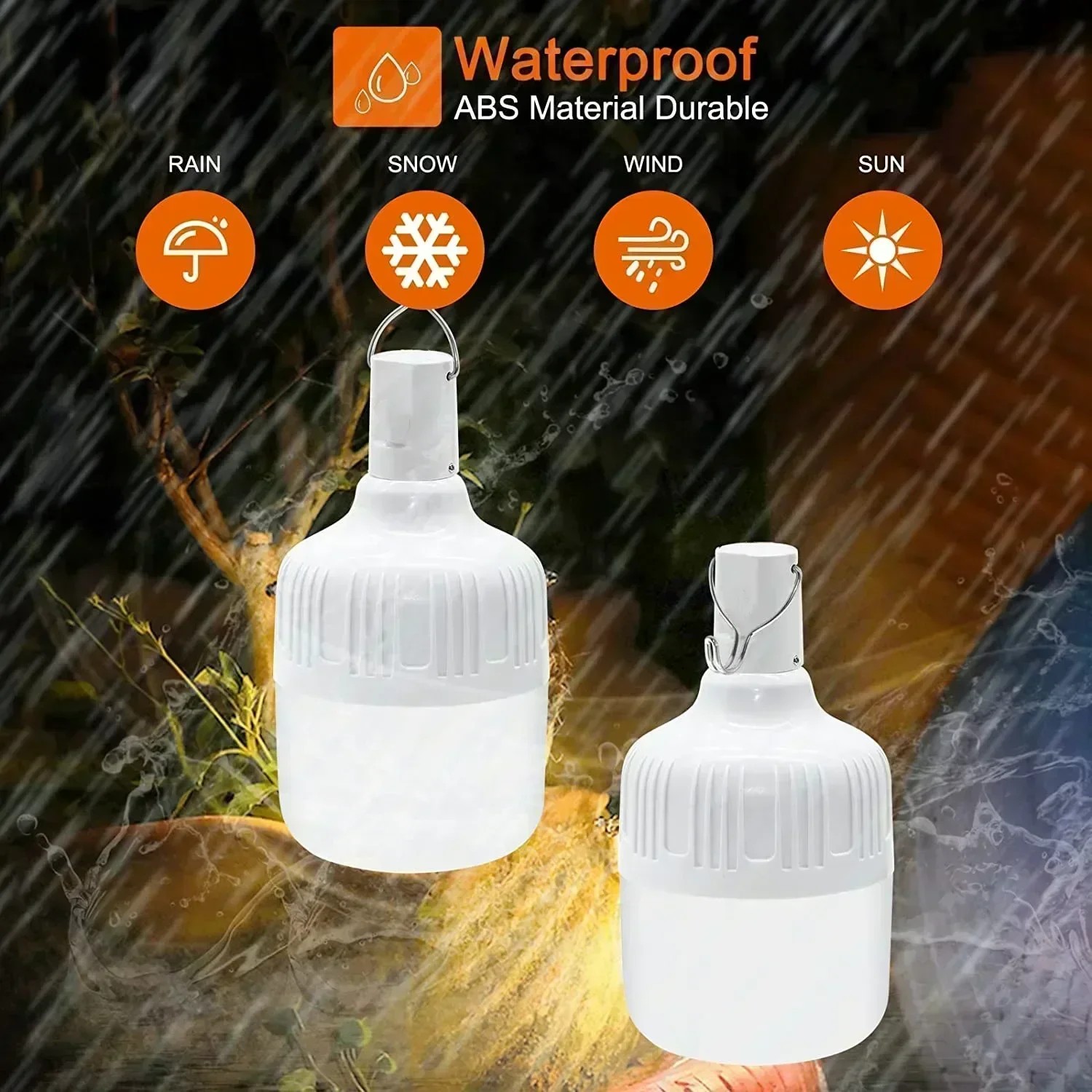 60W Emergency Light - Outdoor Camping Supplies EDC Outdoor USB Rechargeable LED Light Bulb Lantern for Hiking, Sports, and Entertainment