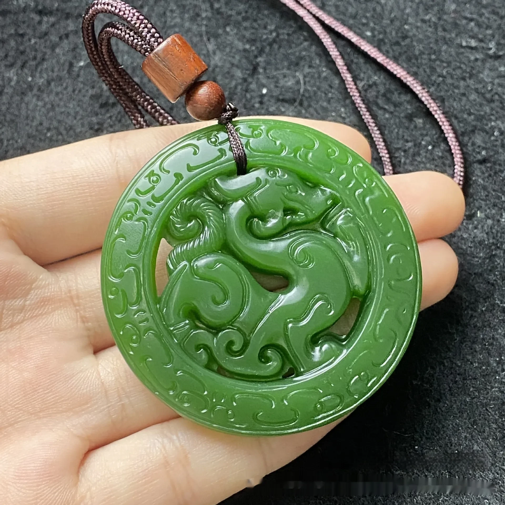 Hotan Jade Antique Dragon Carved Pendant
