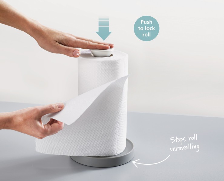 Kitchen Roll Holder (Grey)  - Joseph Joseph Duo