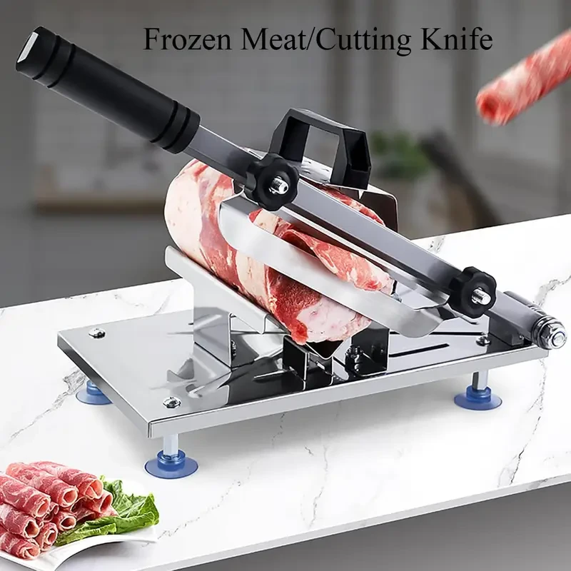 One-Piece Home Meat Slicer  Manual Stainless Steel Meat Cutter