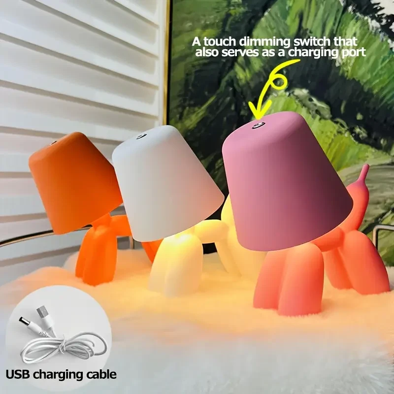Creative Romantic Colorful Balloon Dog Table Lamp