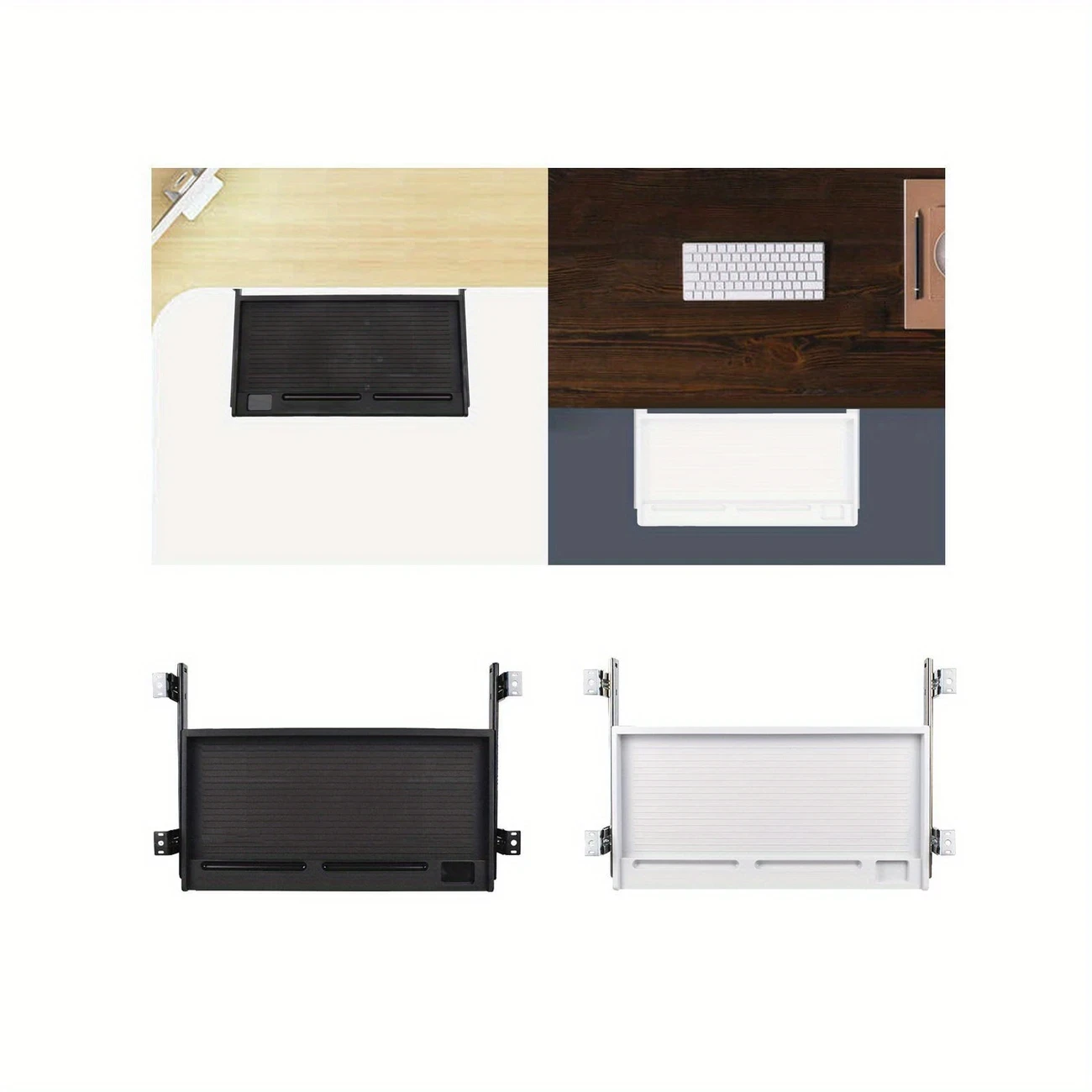 Under-Desk Keyboard Tray with Drawer