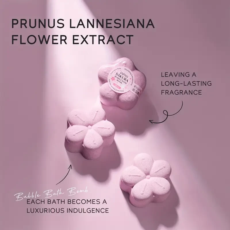 LAIKOU Japan Sakura Bubble Bath Bomb 30g Gentle Cleansing Smooth And Nourishing Moisturizing