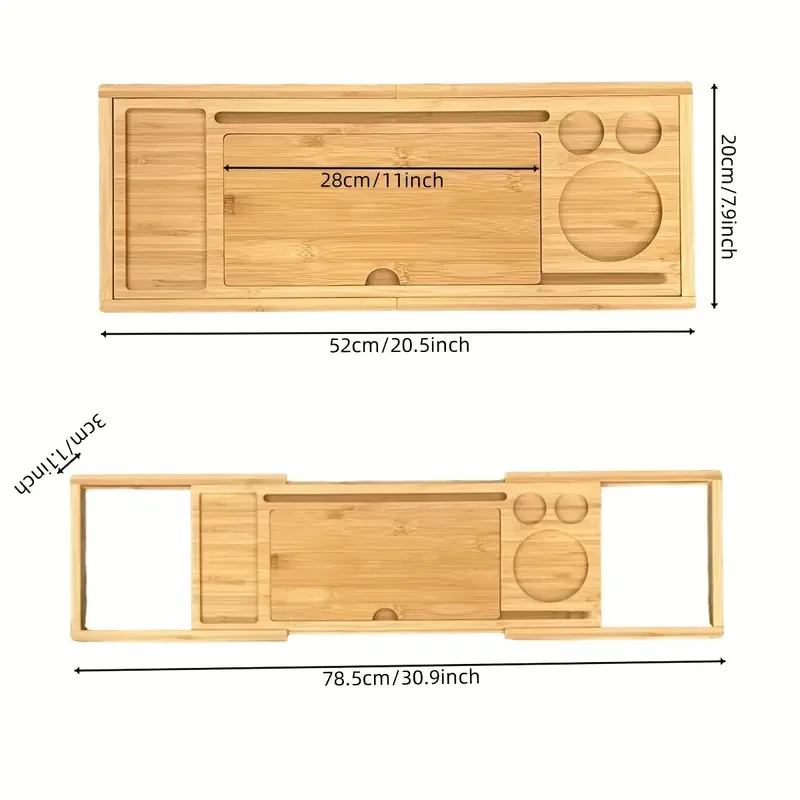 Adjustable Bamboo Bathroom Tray