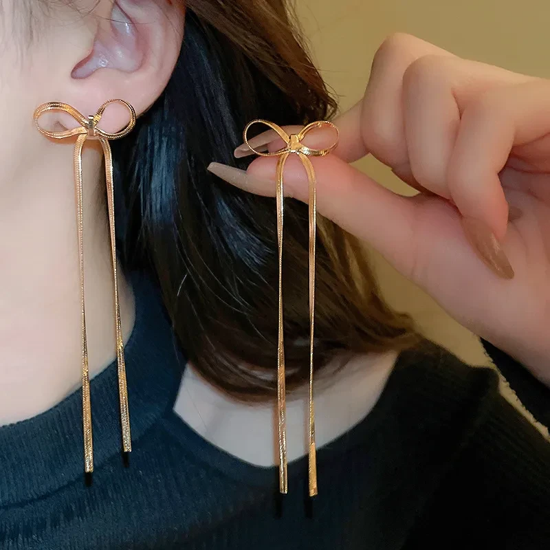 Stainless Steel Jewelry Bow Earrings