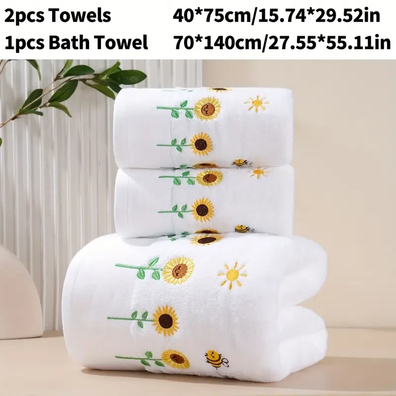 3pcs Cotton Embroidered Towel Set