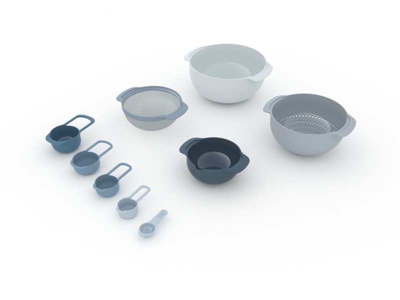 Nest 9 Plus 9-piece food preparation set - Sky - Joseph Joseph