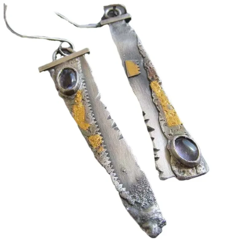 Personalized Design Sickle Serrated Eardrops