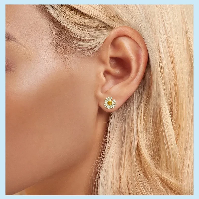 Spring Cream Green Stud Earrings Women
