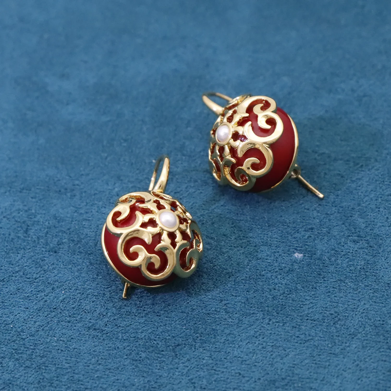 Chinese Style Earrings Eardrops Hollow Pattern Ancient Costume