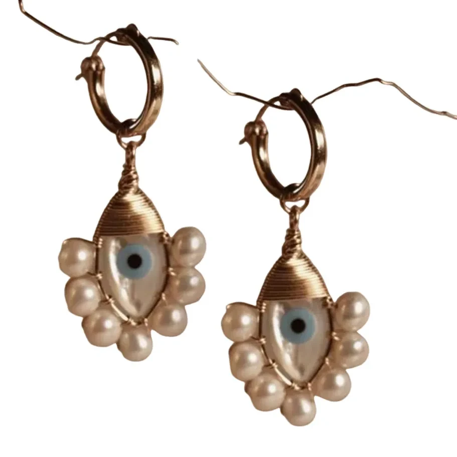Light Luxury Flower Earrings Women's Exaggerated Elegant Imitation Pearl