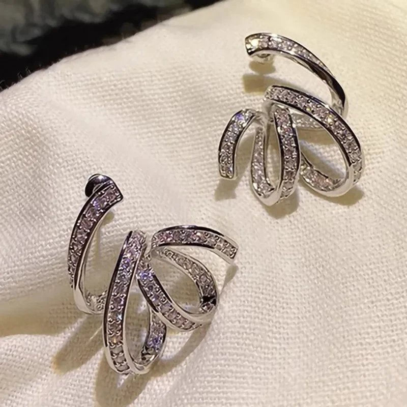 Line Winding Earrings Niche Design Fashion