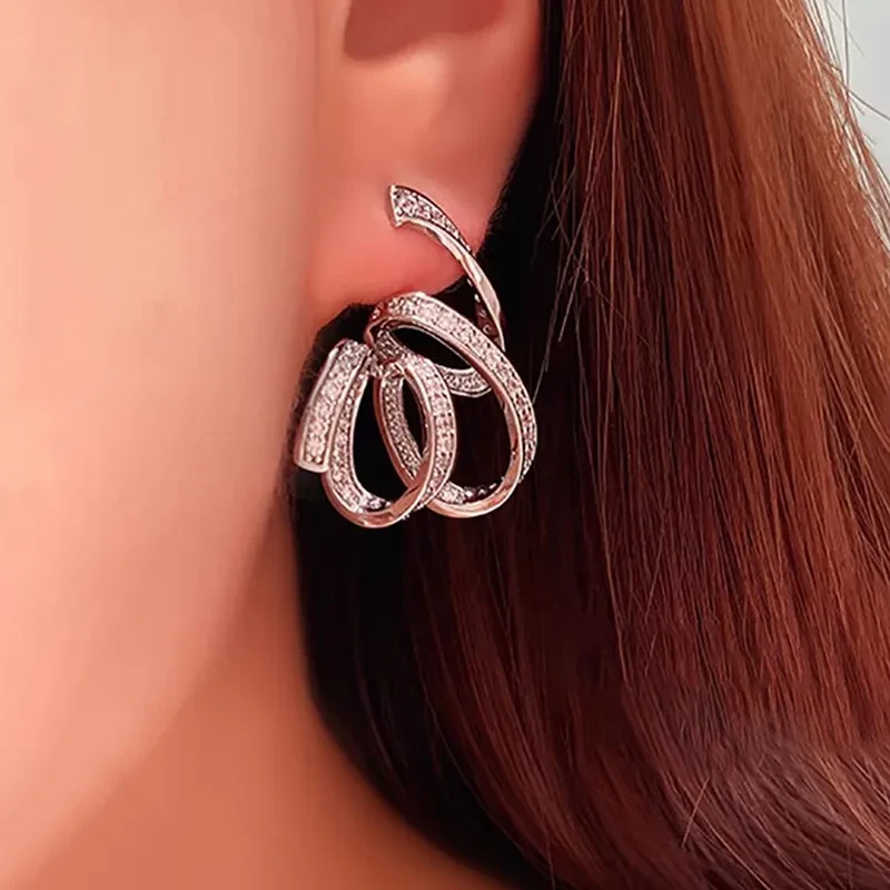 Line Winding Earrings Niche Design Fashion