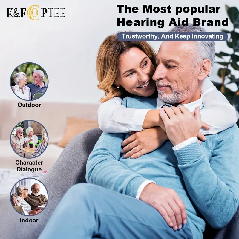 Premium Rechargeable Hearing Aids for Seniors - Advanced Noise Cancelling, Volume Control, Digital Sound Amplification, Comfortable BTE Design