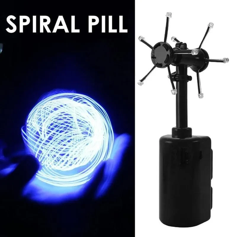 LED Light Balls Toy Luminous Rotating Floating Toy Spiral Pill Electric Toy Adjustable Spiral Pill Generator