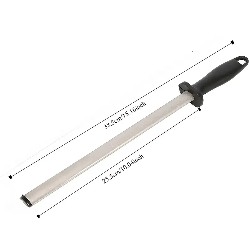 15-Inch Diamond Carbon Steel Knife Sharpener Rod