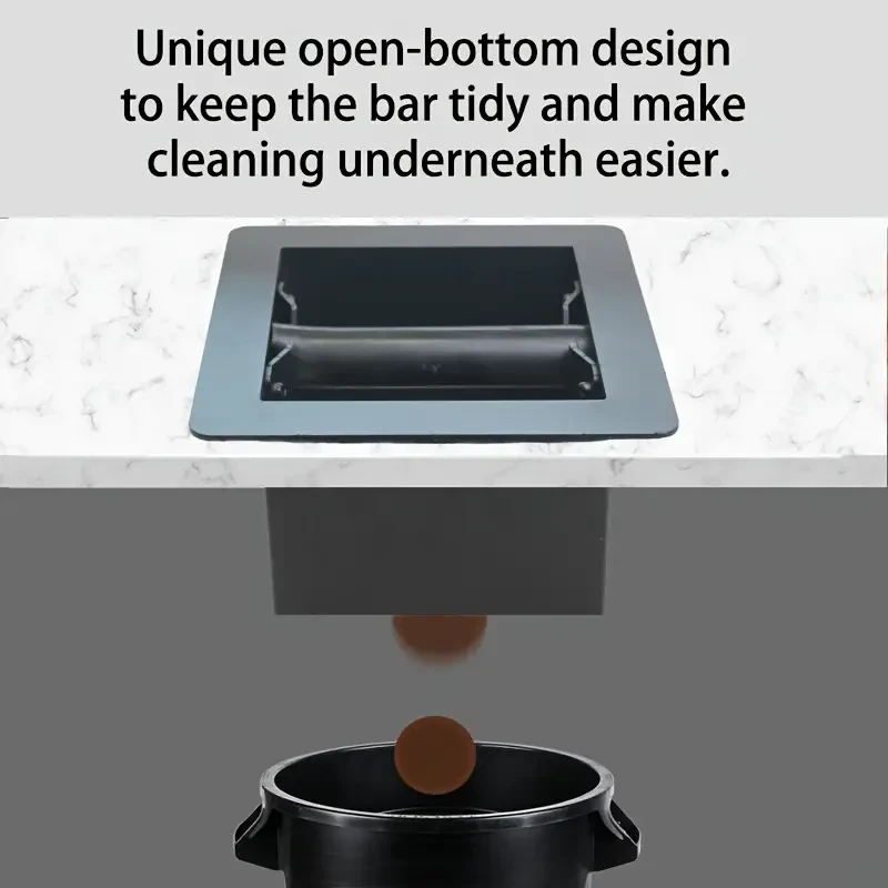 1pc Espresso Coffee Ground Knock Box Chute with Built-in Waste Bucket