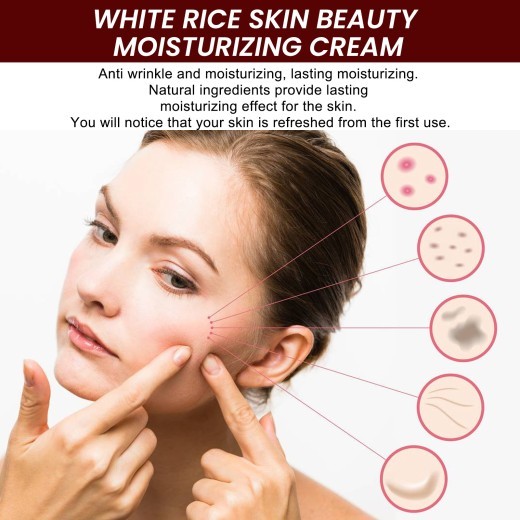 White Rice Skin Rejuvenation Fading Wrinkle Firming Pores Acne Removing Hydrating Crea