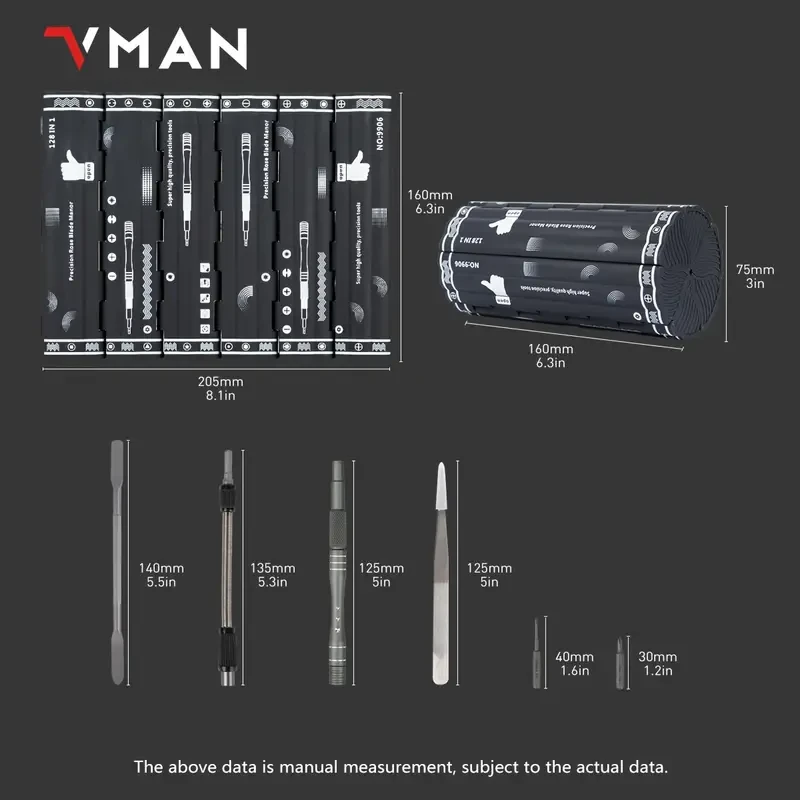 128-Piece Precision Screwdriver Set - Professional Magnetic Driver Kit with Flexible Shaft, Torx, Pentalobe, Tri-Wing Bits for Electronics Repair