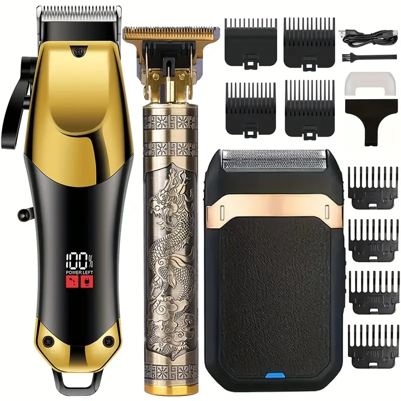 Hair Clippers And Shaver Set 3in 1 Hair Cutting Grooming Kit Cordless Beard Trimming for Men
