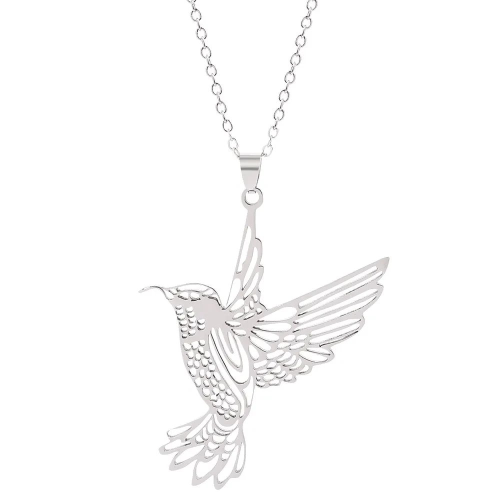 Creative Fashion Hummingbird Openwork Pendant Necklace