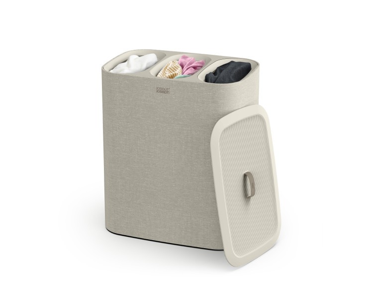 Tota Trio 90L Laundry Separation Basket - Ecru - Joseph Joseph