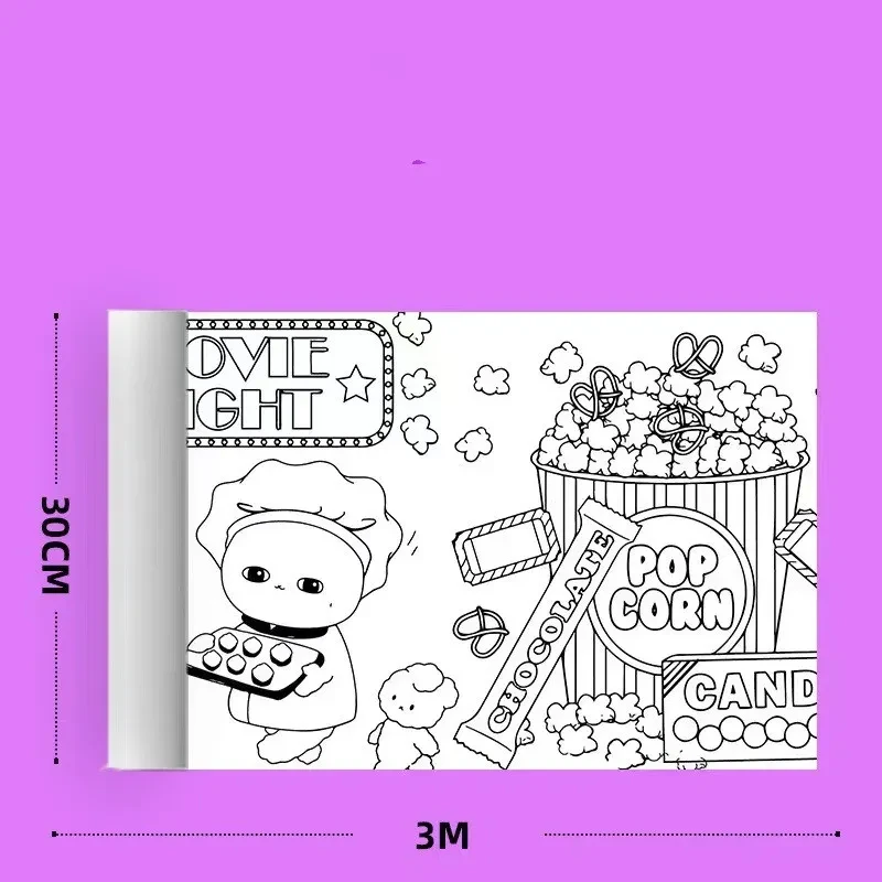 Children's colouring drawing roll sticker