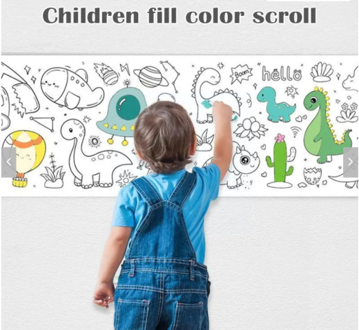 Children's colouring drawing roll sticker
