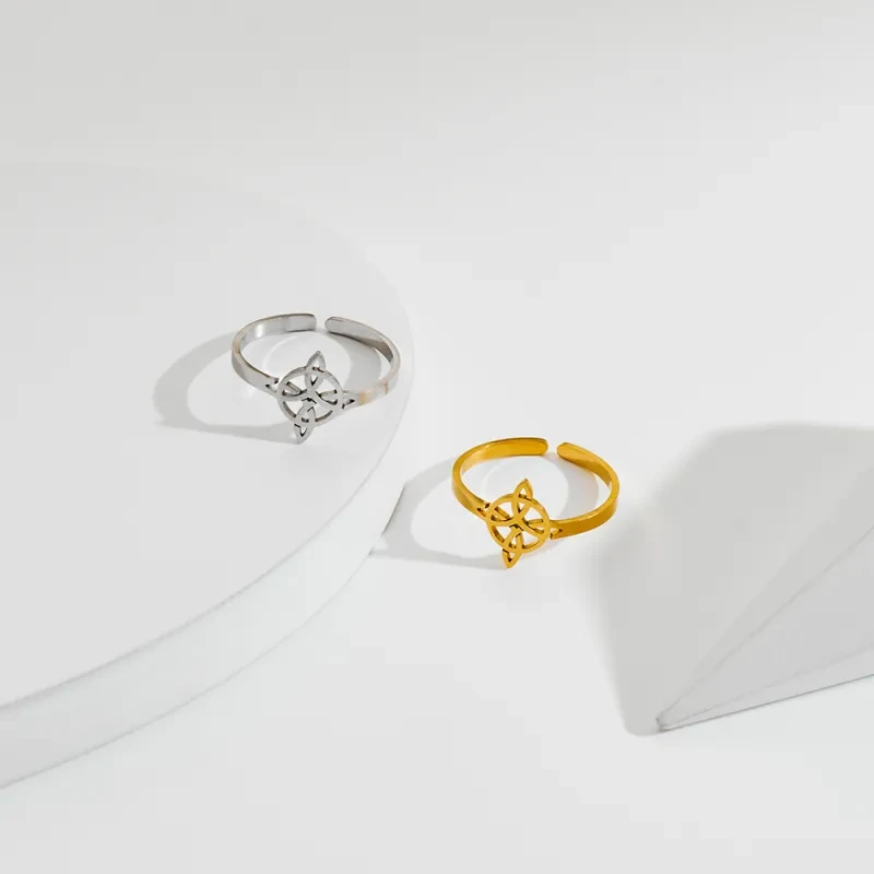 Stainless Steel Adjustable Celtic Knot Ring