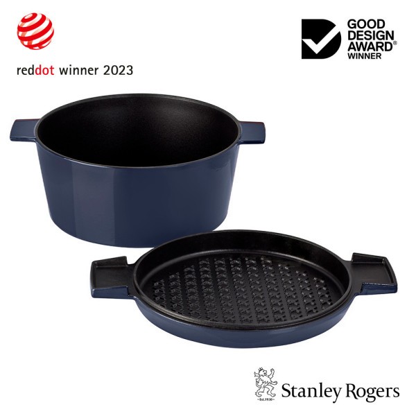 Cast Iron French Oven Mid Blue 28cm - Stanley Rogers