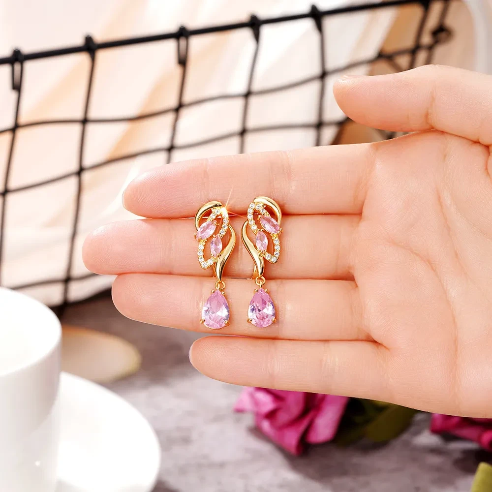 Drop-shaped Earrings Birthstone Light Luxury