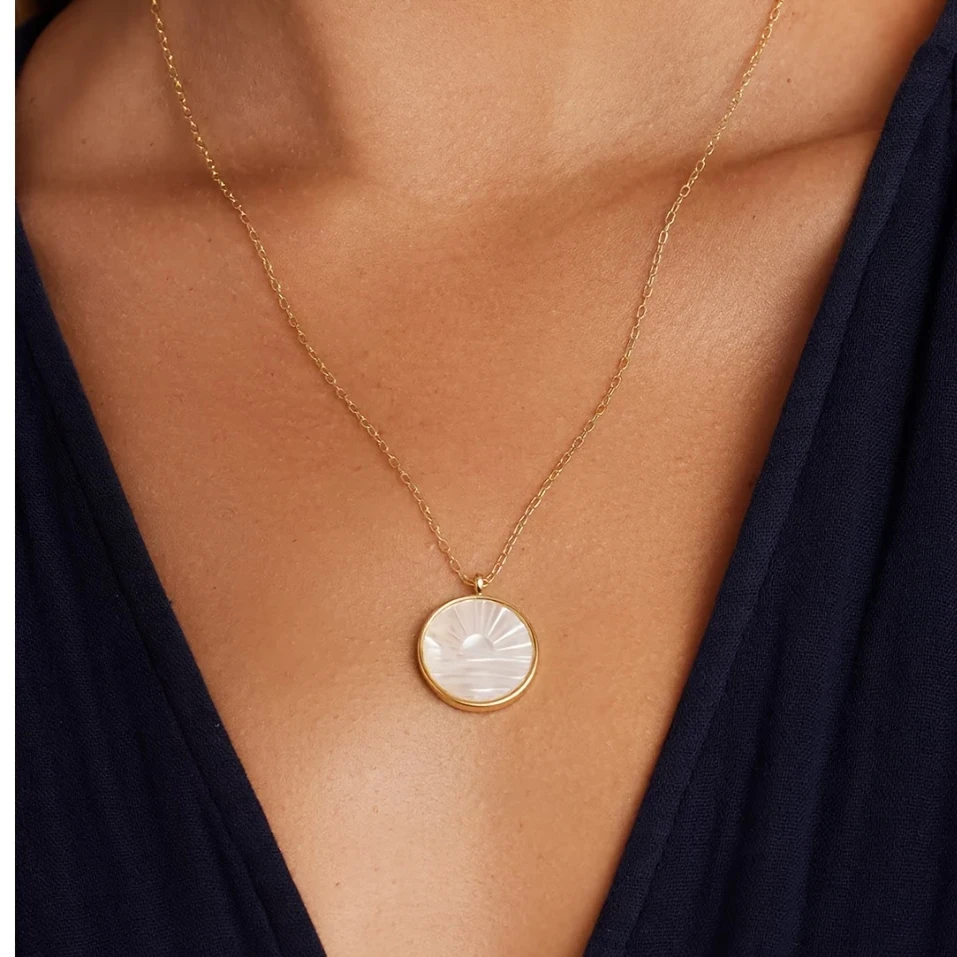 925 Sterling Silver Sunset Moment Necklace Stylish and Simple Atmosphere