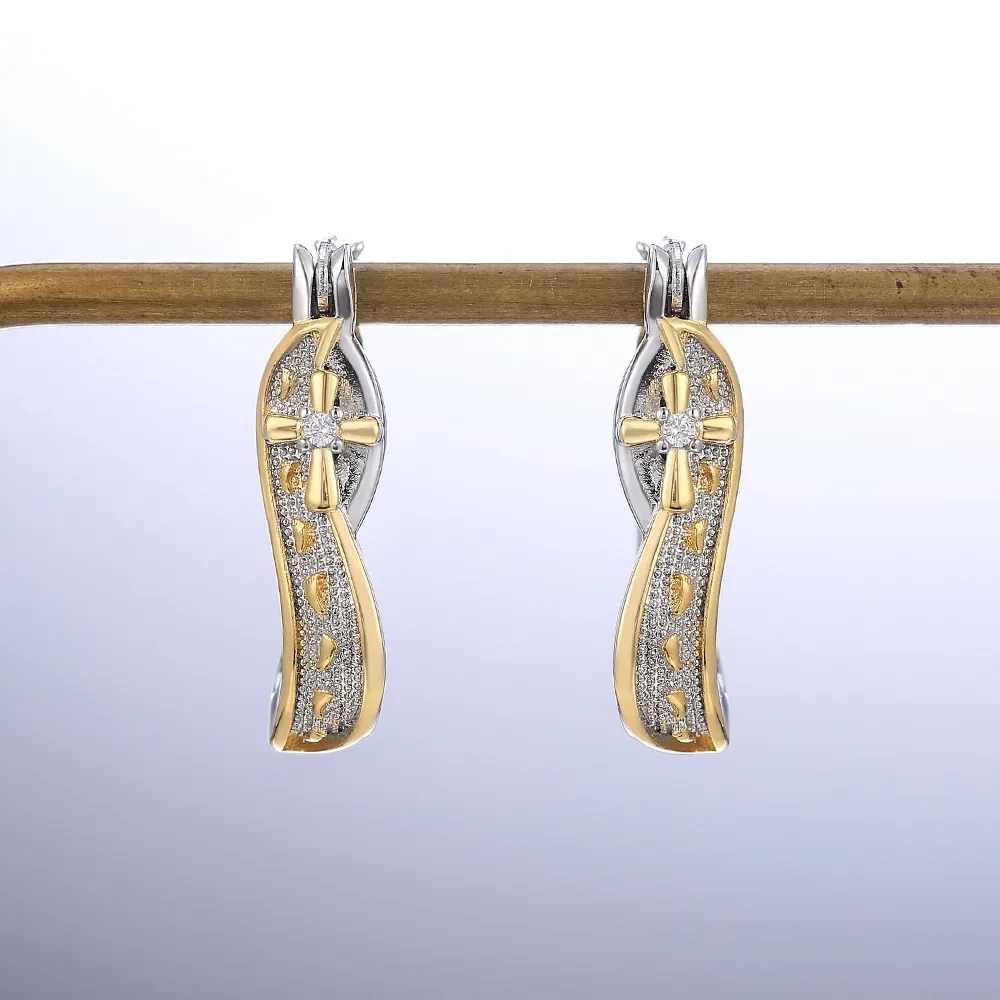 Creative Footprints Frosted Cross Earrings For Women