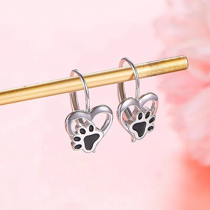 Love Cat's Paw Earrings Female Dripping Cute