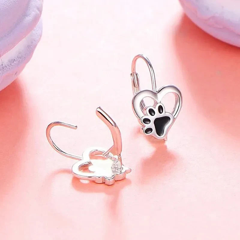 Love Cat's Paw Earrings Female Dripping Cute