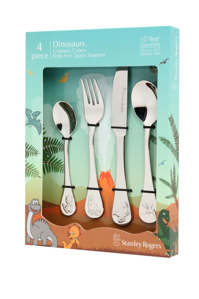 Children's Cutlery 4 Piece Set - Dinosaurs  - Stanley Rogers