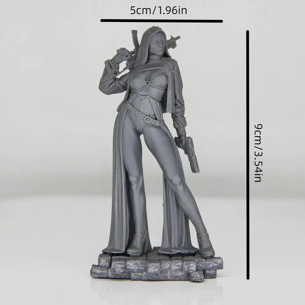 Woman With A Machine Gun Miniature Figure 1:24 Resin Model Kit