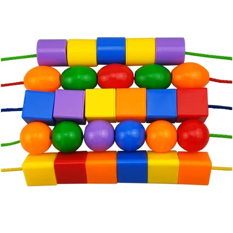 Building block toy geometric beads