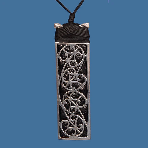Silver Plated Mãori Adze pendant