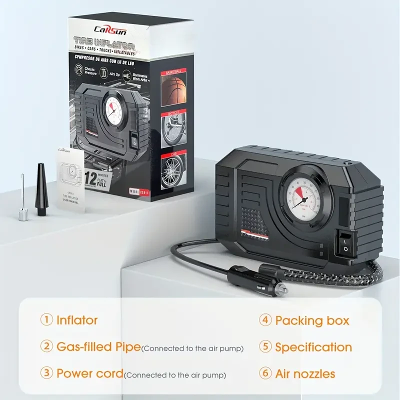 1pc CaRSun Portable Air Compressor Pump