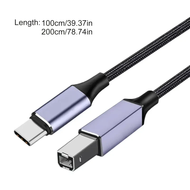1pc SOOPII Nylon Braided USB-C to USB-B 2.0 Cable