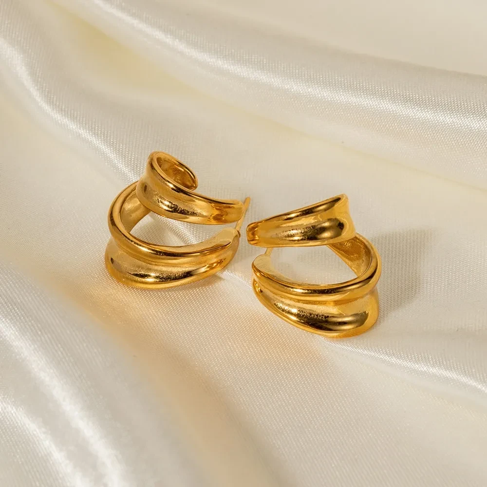 French Minority Personality Affordable Luxury Double-layer Curly Earrings For Women