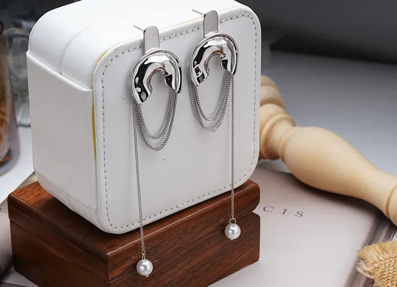 Tassel Earrings Pearl Special-interest Design Long Earrings