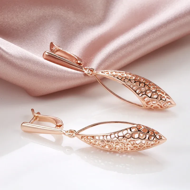 Earrings Electroplated Real Gold Hollow Retro Popular